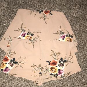 Strapless Floral Print Romper